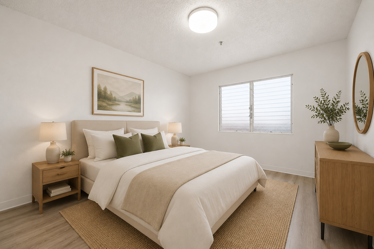 Bedroom with window and dresser
